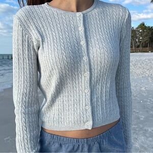 Brandy Melville Blue Cable Knit Women's Sweater